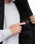 Oppvarmet vattert vest for herre – svart – Dual Heating