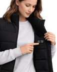 Oppvarmet vattert vest for dame – svart – Dual Heating