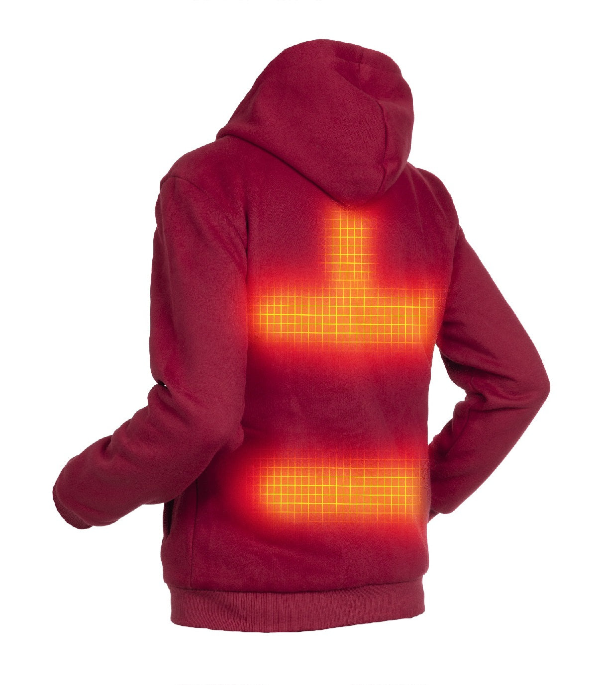 Oppvarmet hettegenser - Herre - Dual Heating | Bourgogne