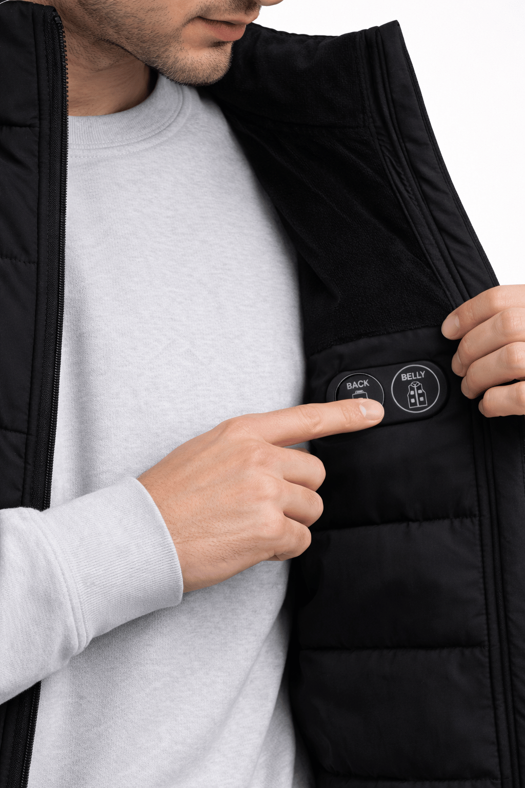 Oppvarmet vattert vest for herre – svart – Dual Heating