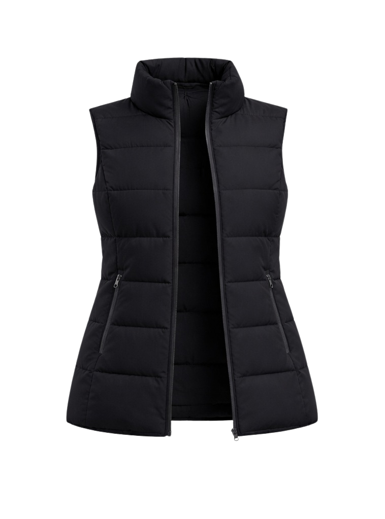 Oppvarmet vattert vest for dame – svart – Dual Heating